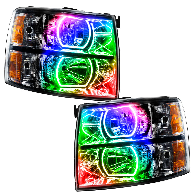 ORACLE Lighting Headlights Oracle 07-13 Chevrolet Silverado SMD HL - Black - Square Style - ColorSHIFT SEE WARRANTY