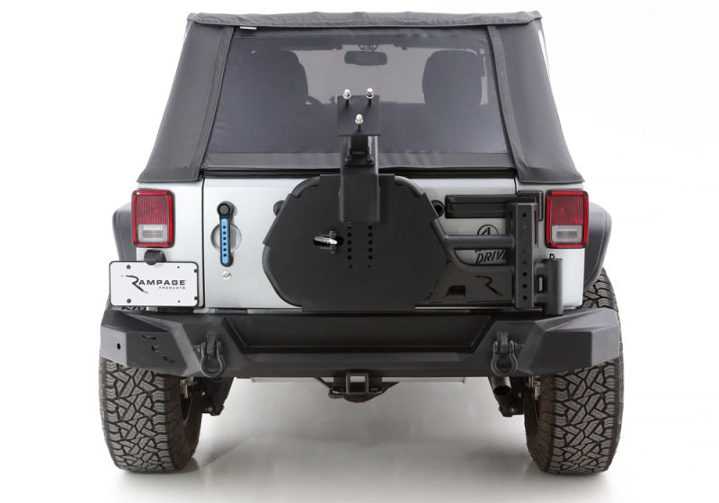Rampage Bumpers - Steel Rampage 07-18 Jeep Wrangler JK (Incl. Unlimited) Trail Guard Tire Carrier - Black