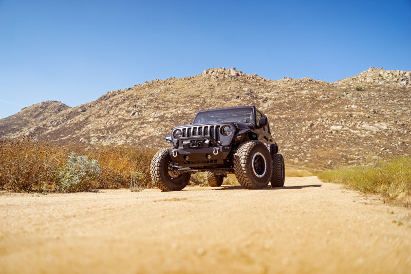 DV8 Offroad Bumpers - Steel DV8 Offroad 07-23 Jeep Wrangler/Gladiator JT/JK/JL FS-25 Stubby Front Bumper w/Plated Bull Bar
