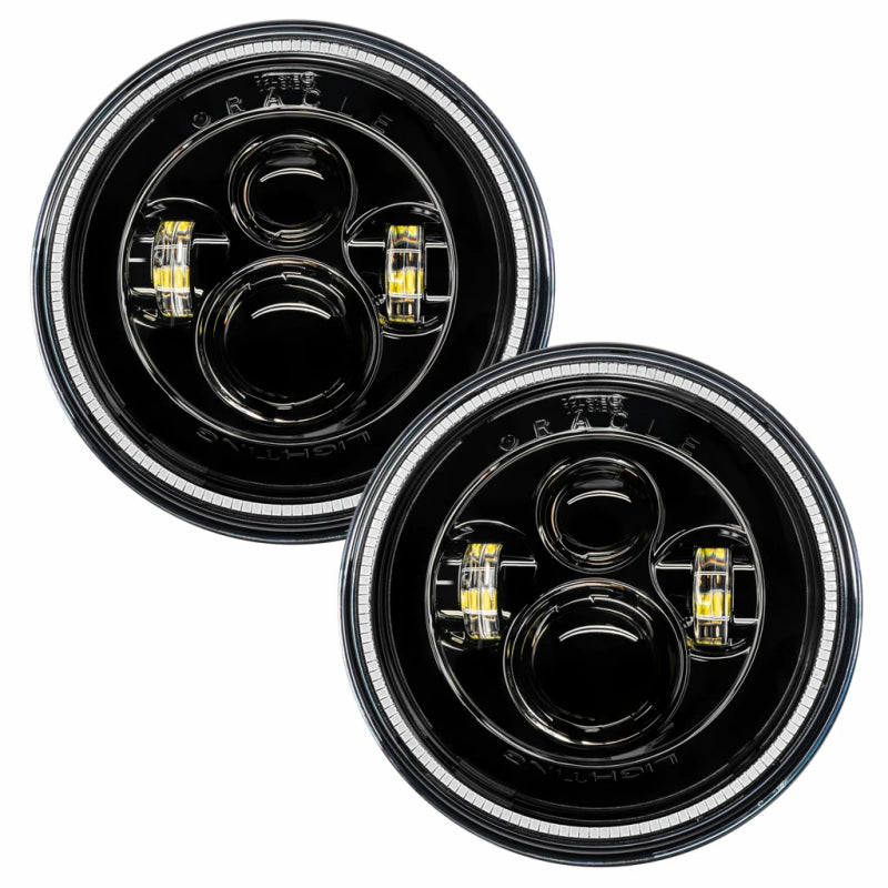 ORACLE Lighting Headlights Oracle 7in High Powered LED Headlights - Black Bezel - Green