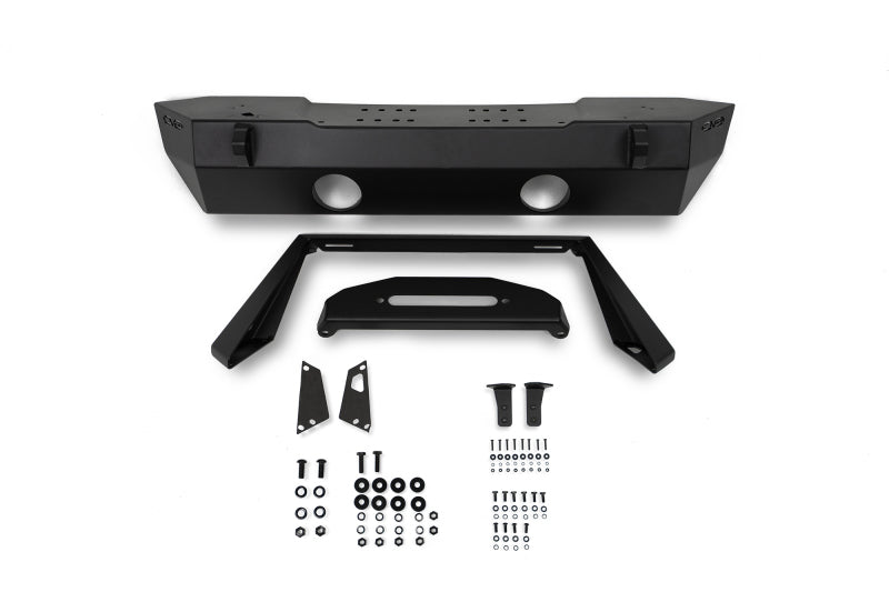 DV8 Offroad Bumpers - Steel DV8 Offroad 07-23 Jeep Wrangler/Gladiator JT/JK/JL FS-25 Stubby Front Bumper w/Plated Bull Bar