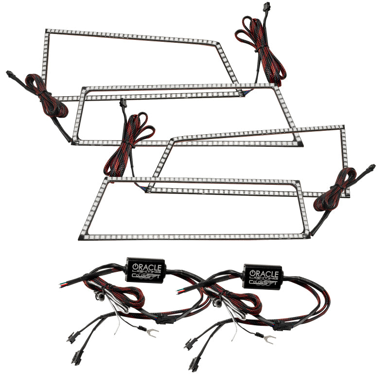 ORACLE Lighting Headlights Oracle Chevrolet Silverado 03-06 Square Halo Kit - ColorSHIFT w/o Controller SEE WARRANTY