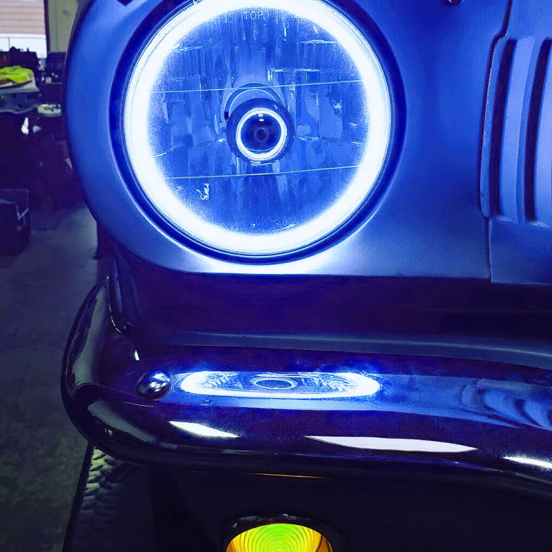 ORACLE Lighting Headlights Oracle Pre-Installed Lights 7 IN. Sealed Beam - Blue Halo SEE WARRANTY