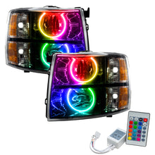 Load image into Gallery viewer, ORACLE Lighting Headlights Oracle 07-13 Chevy Silverado SMD HL - Black - Round Style - w/ Simple Controller SEE WARRANTY