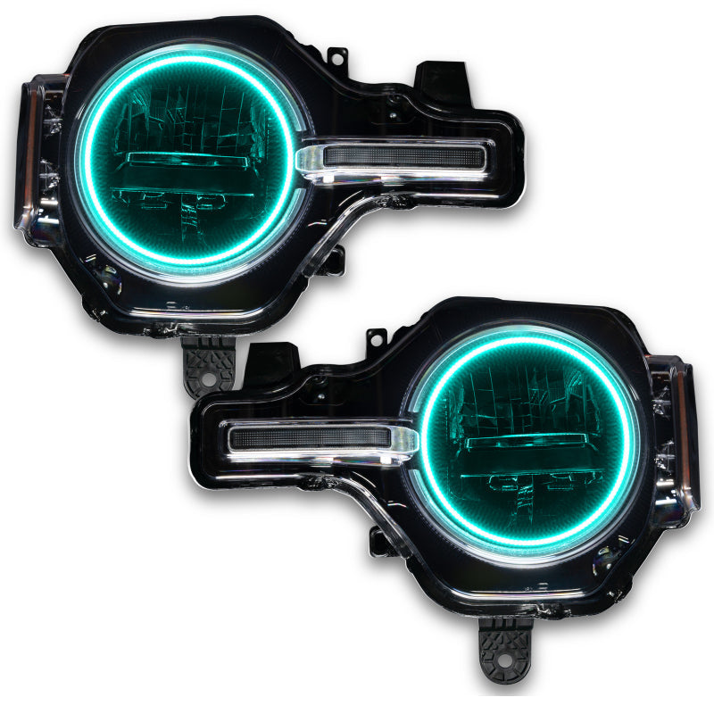 ORACLE Lighting Headlights Oracle 2021 Ford Bronco Base Headlight LED Halo Kit - ColorSHIFT - w/ RF Controller SEE WARRANTY