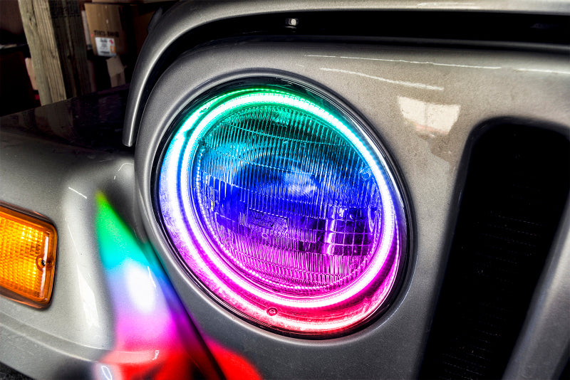 ORACLE Lighting Fog Lights Oracle Jeep Wrangler TJ 97-06 LED Waterproof Halo Kit - ColorSHIFT w/o Controller SEE WARRANTY