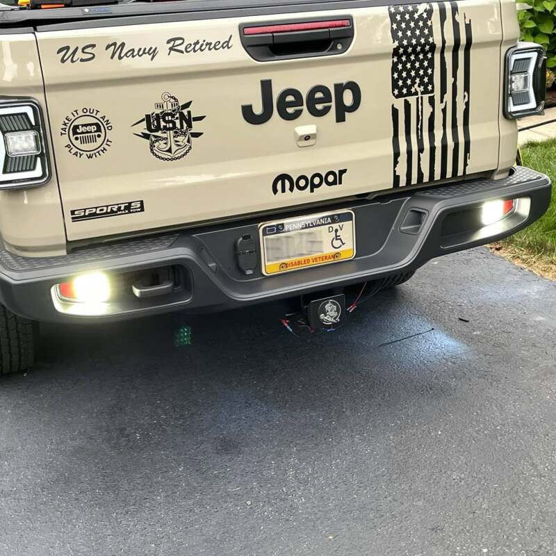 ORACLE Lighting Tail Lights Oracle Jeep Gladiator JT Rear Bumper LED Reverse Lights w/ Plug & Play Harness - 6000K SEE WARRANTY