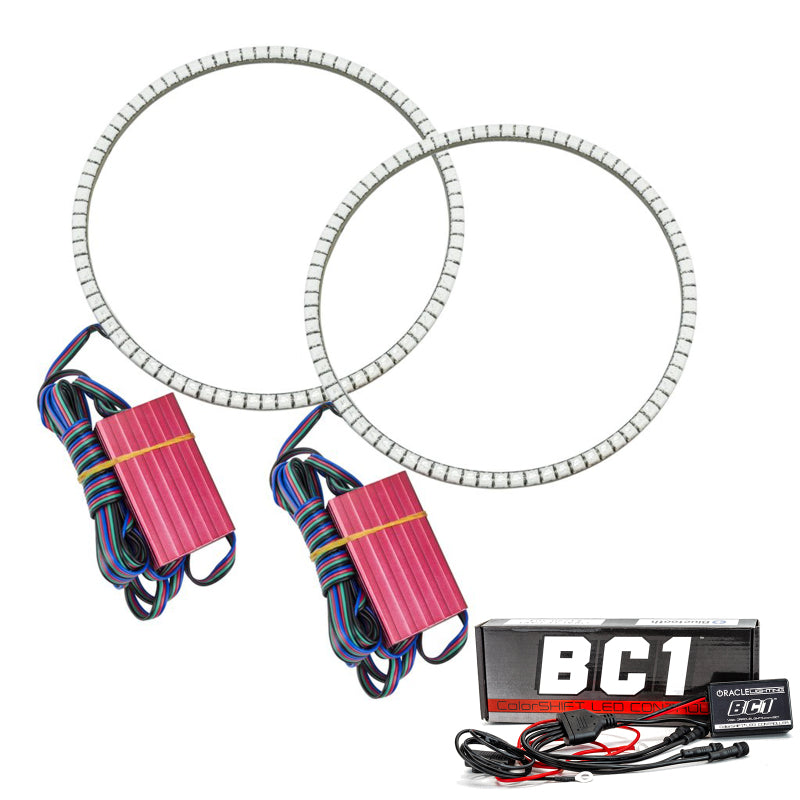 ORACLE Lighting Fog Lights Oracle Jeep Wrangler JL/JT LED Surface Mount Headlight Halo Kit - w/ BC1 Controller SEE WARRANTY