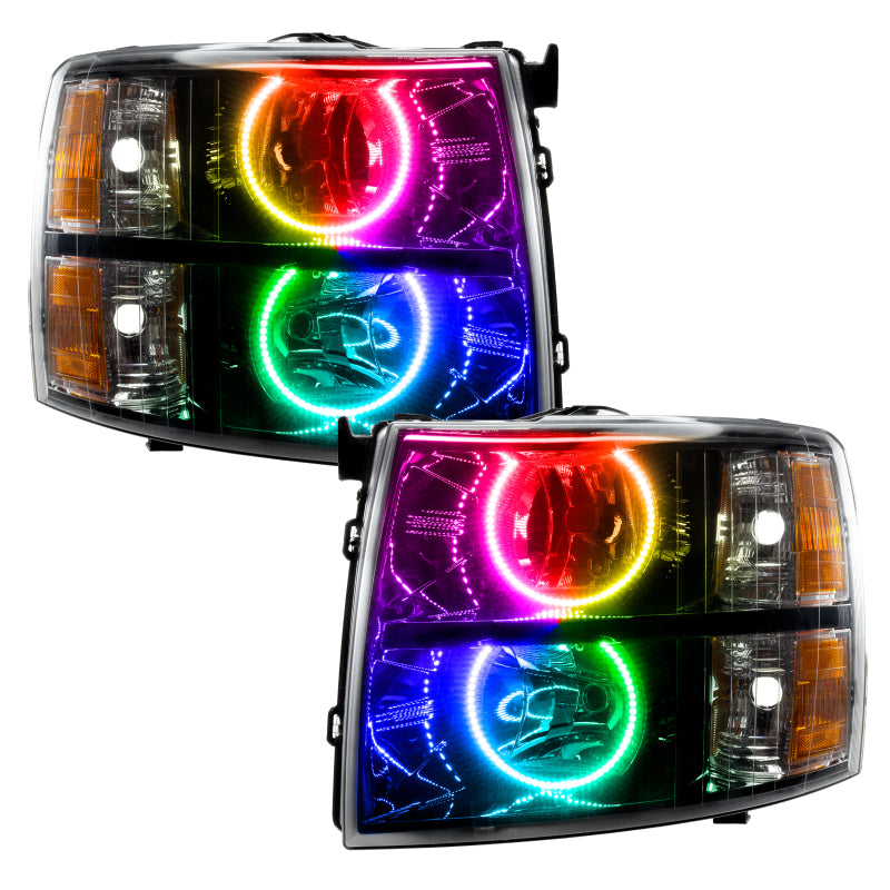 ORACLE Lighting Headlights Oracle 07-13 Chevrolet Silverado SMD HL - Blk - Round Style - ColorSHIFT w/o Cntrl SEE WARRANTY