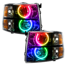 Load image into Gallery viewer, ORACLE Lighting Headlights Oracle 07-13 Chevrolet Silverado SMD HL - Blk - Round Style - ColorSHIFT w/o Cntrl SEE WARRANTY