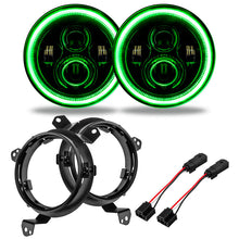 Load image into Gallery viewer, ORACLE Lighting Headlights Oracle Jeep Wrangler JL/Gladiator JT 7in. High Powered LED Headlights (Pair) - Green