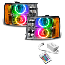 Load image into Gallery viewer, ORACLE Lighting Headlights Oracle 07-13 GMC Sierra SMD HL - Round Ring Design - ColorSHIFT w/ Simple Controller SEE WARRANTY