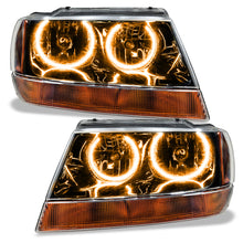 Load image into Gallery viewer, ORACLE Lighting Headlights Oracle 99-04 Jeep Grand Cherokee SMD HL - Black - ColorSHIFT w/ BC1 Controller