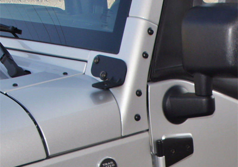 Rampage Doors Rampage 2007-2018 Jeep Wrangler(JK) Windshield Hinge Light Bracket - Black