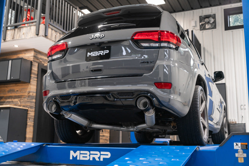 MBRP Catback MBRP 2012+ Jeep Grand Cherokee SRT 6.4L 3in Dual Rear Exit T304SS Catback Exhaust - CF Tips