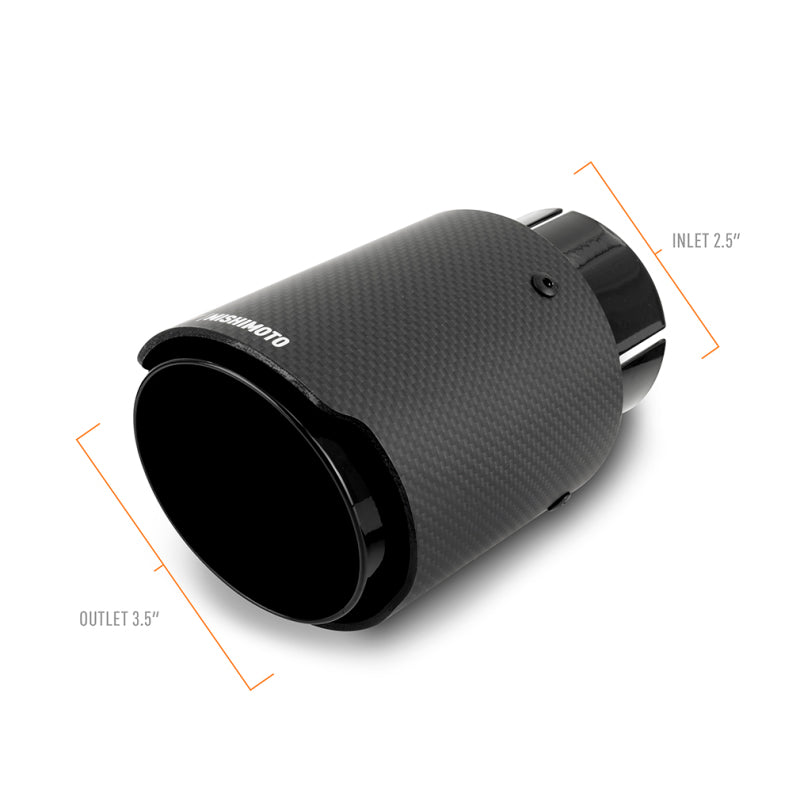 Mishimoto Muffler Mishimoto 2x Carbon Fiber Muffler Tip 2.5in Inlet 3.5in Outlet Black