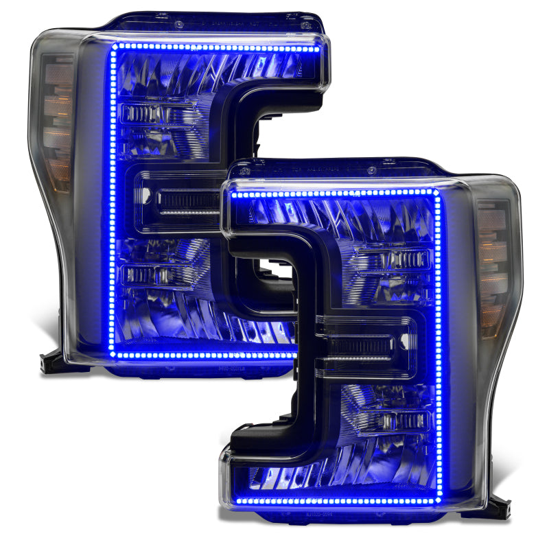 ORACLE Lighting Headlights Oracle 17-19 Ford F-250 SD Dynamic Pre-Assembled Headlights - Halogen - Black Edition - SEE WARRANTY