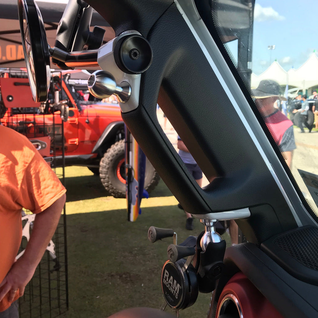 CMM Offroad Mirrors JL/JLU A-Pillar Side Mirror with Base Mount,  Driver OR Passenger Side