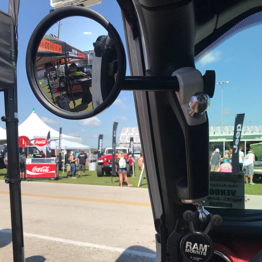 CMM Offroad Mirrors JL/JLU A-Pillar Side Jeep Mirrors with Base Mount Driver AND Passenger