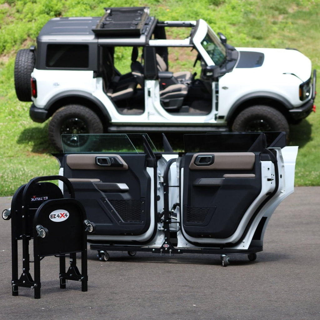Ford Bronco® Aluminum 2-Door Folding Rolling Door Cart - Storage Door Rack Holder Stand by EZ4X4