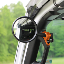 Load image into Gallery viewer, CMM Offroad Mirrors 1" Ball Mount / orange / 6" + 1" Ball Mount on the end JL/JLU A-Pillar Side Jeep Mirrors with Base Mount Driver AND Passenger