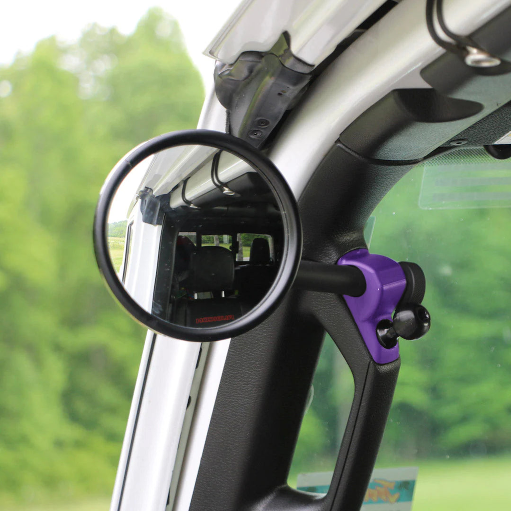 CMM Offroad Mirrors 1" Ball Mounting Point / purple / 6" with 1" ball at the end Gladiator JT A-Pillar Side Mirrors with Base Mount Driver AND Passenger