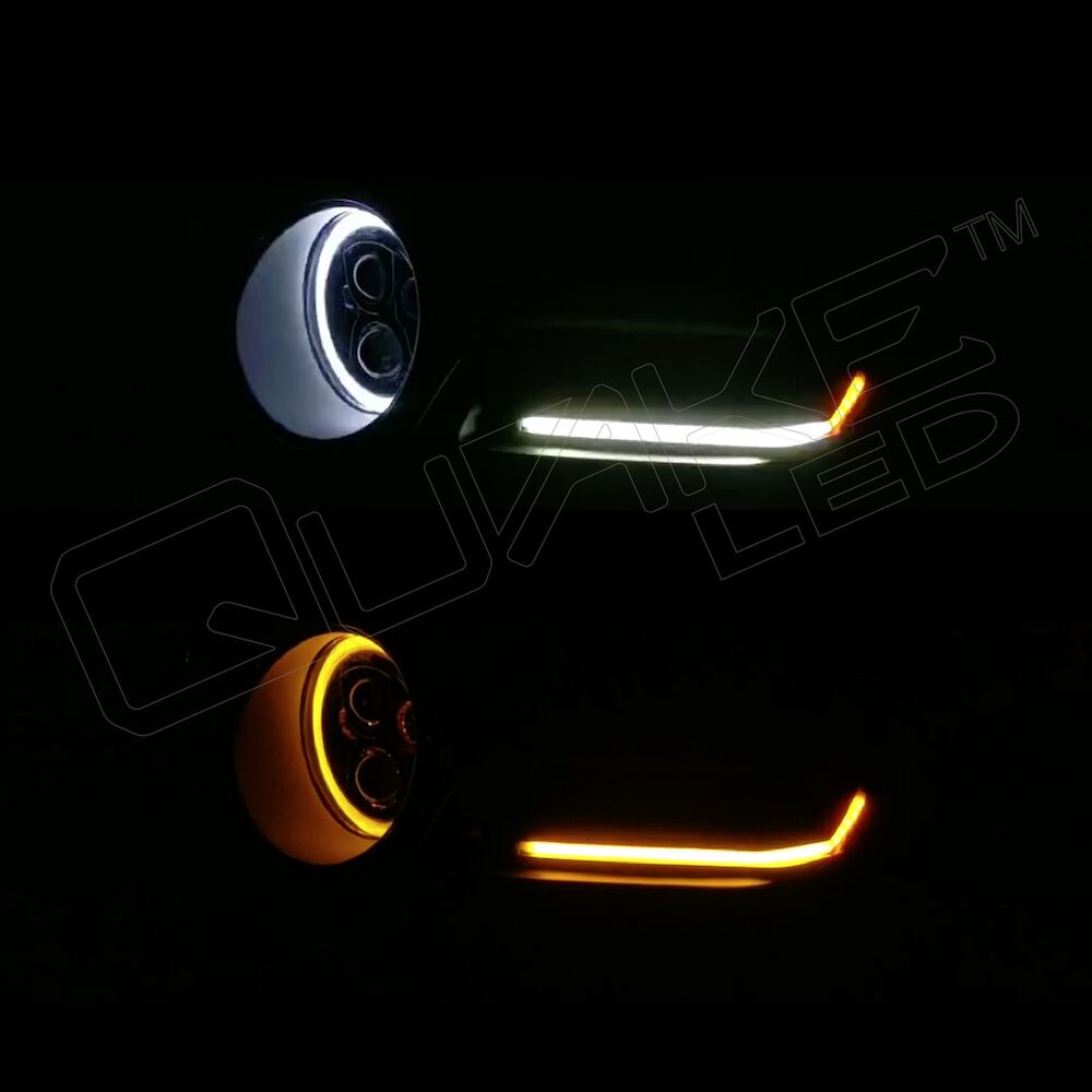 Quake LED Turn Signal Light Jeep 95 X 425 Inch Retro Fit Slim Chop Kit DRL with Sequential Switchback - QTE992