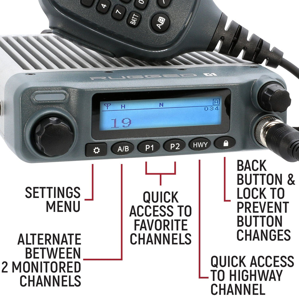 Rugged Radios Mobile Radios Radio Kit - G1 ADVENTURE SERIES Waterproof GMRS Mobile Radio with Antenna