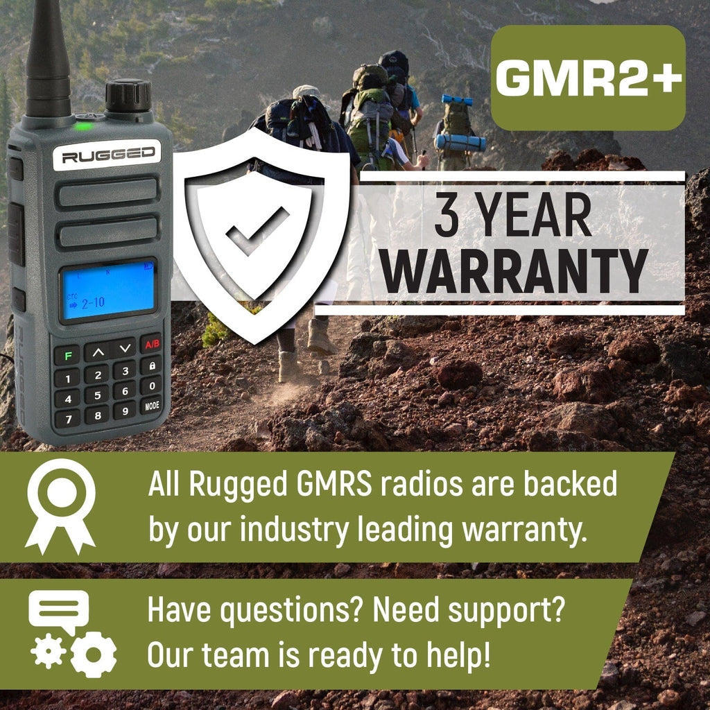 Rugged Radios Handheld Radios BUNDLE - Rugged GMR2 PLUS - GMRS / FRS Two Way Handheld Radio with Hand Mic