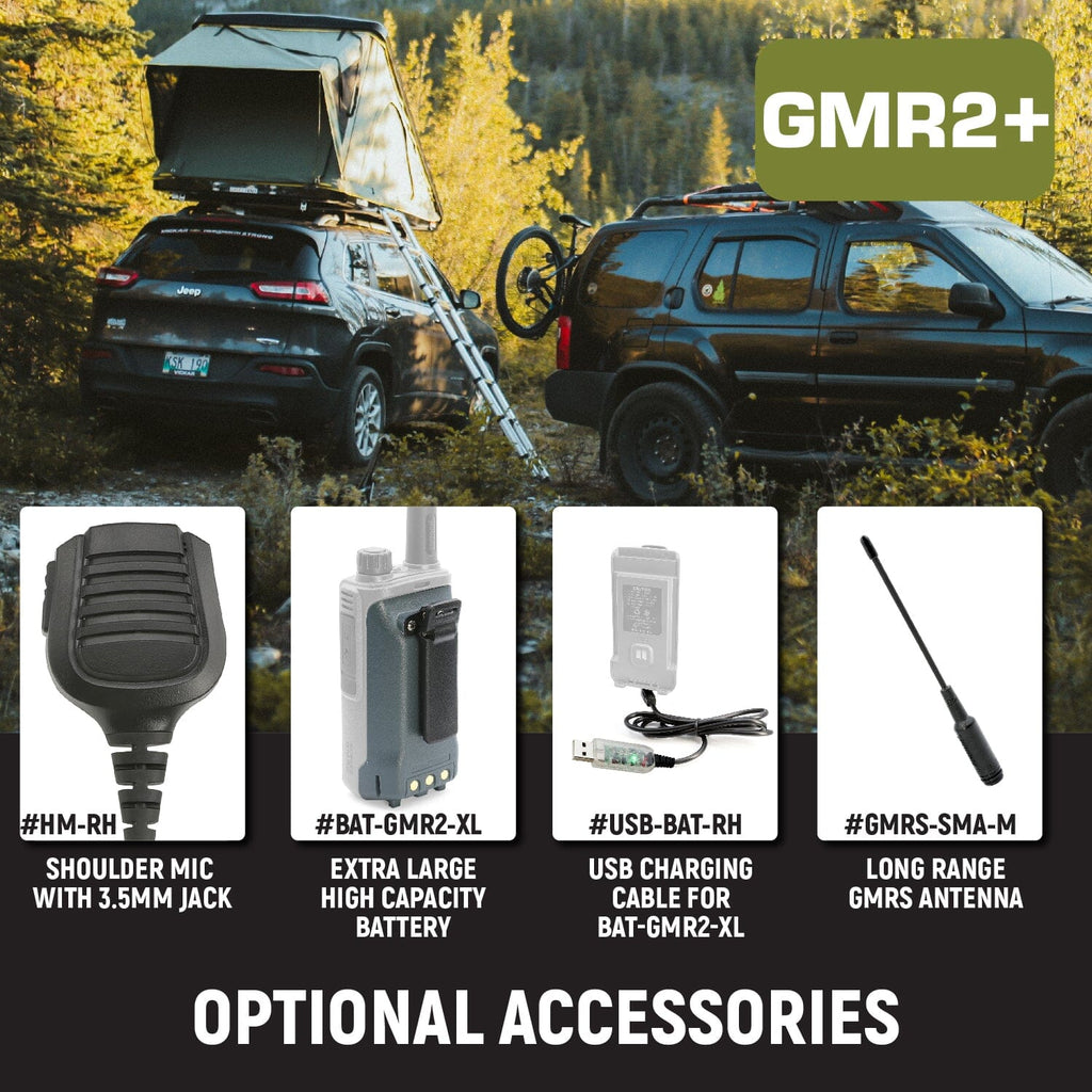 Rugged Radios Handheld Radios GREAT OUTDOORS PACK - GMR2 PLUS - GMRS / FRS Two Way Handheld Radios with Accessories