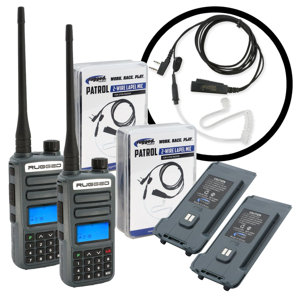 Rugged Radios Handheld Radios GREAT OUTDOORS PACK - GMR2 PLUS - GMRS / FRS Two Way Handheld Radios with Accessories