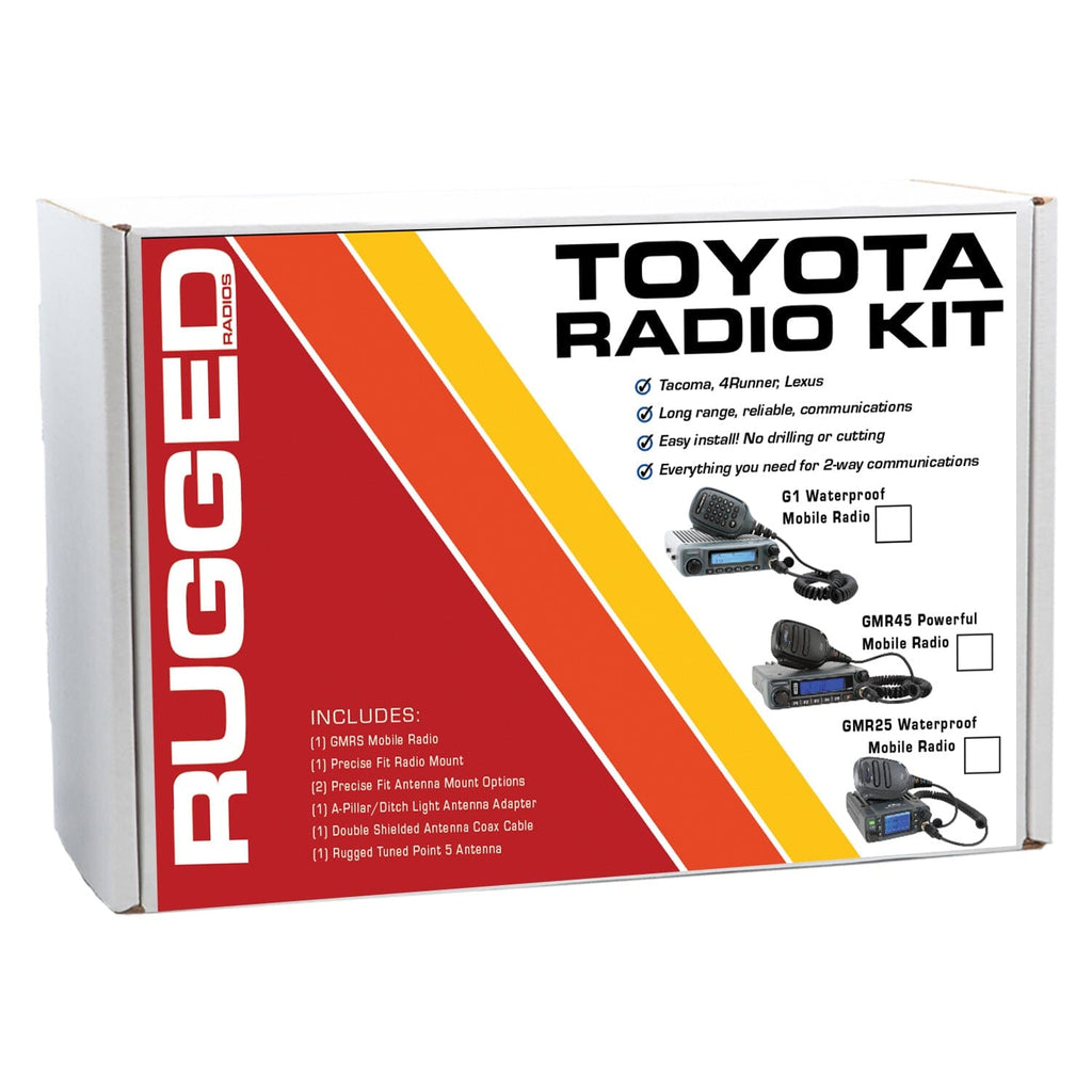 Rugged Radios Radio Kits Toyota Tacoma, 4Runner, Sequoia, Lexus Two-Way GMRS Mobile Radio Kit