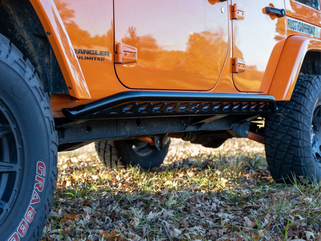 Rusty's Off Road Products Skid Plates Rusty's Rocker Armor with Skid Kicker Tube - '07-'18 JK Wrangler 4-Door
