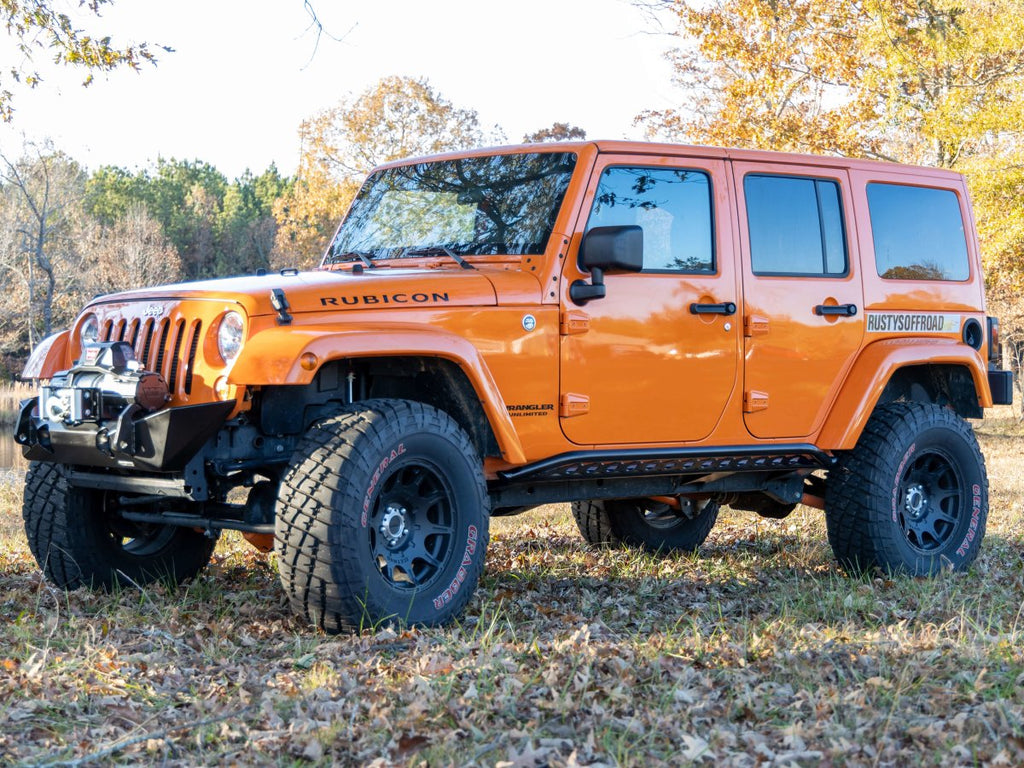 Rusty's Off Road Products Skid Plates Rusty's Rocker Armor with Skid Kicker Tube - '07-'18 JK Wrangler 4-Door