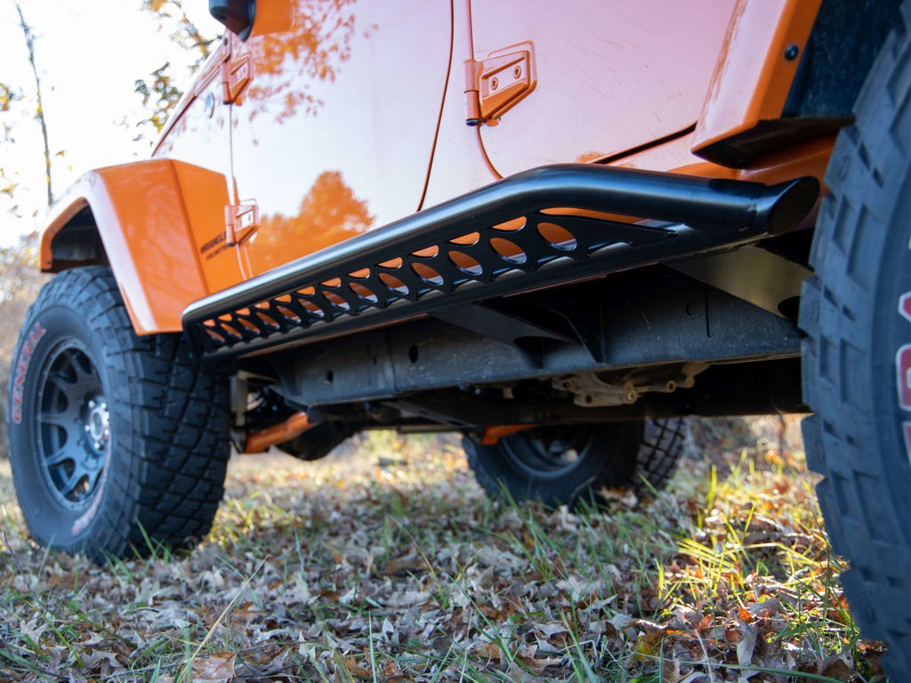 Rusty's Off Road Products Skid Plates Rusty's Rocker Armor with Skid Kicker Tube - '07-'18 JK Wrangler 4-Door