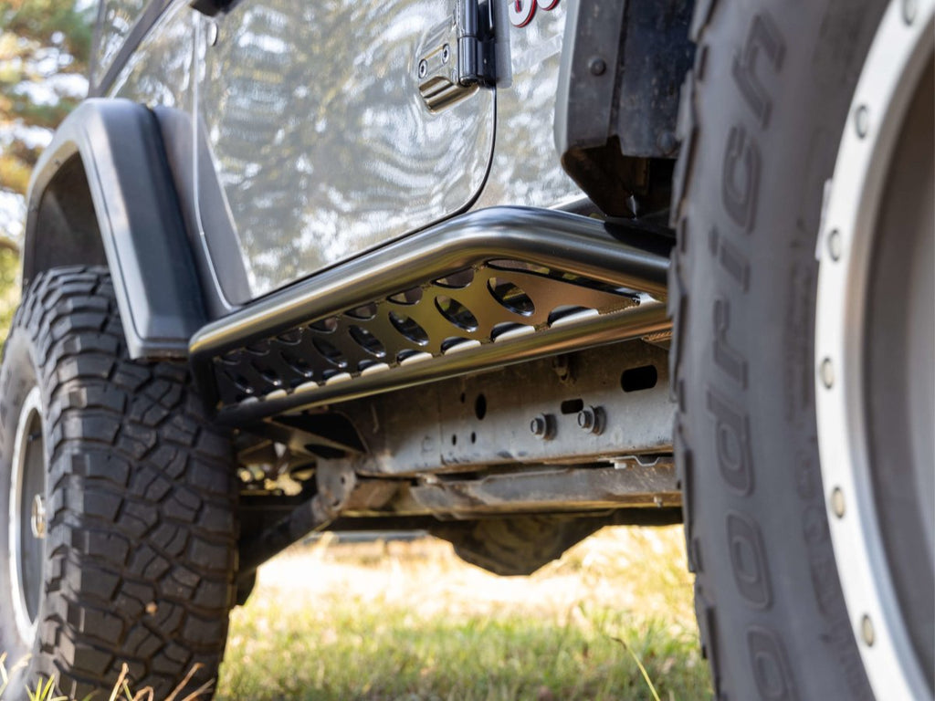 Rusty's Off Road Products Skid Plates Rusty's Rocker Armor with Kicker Tube - 2018-2023 JL Wrangler 2-Door