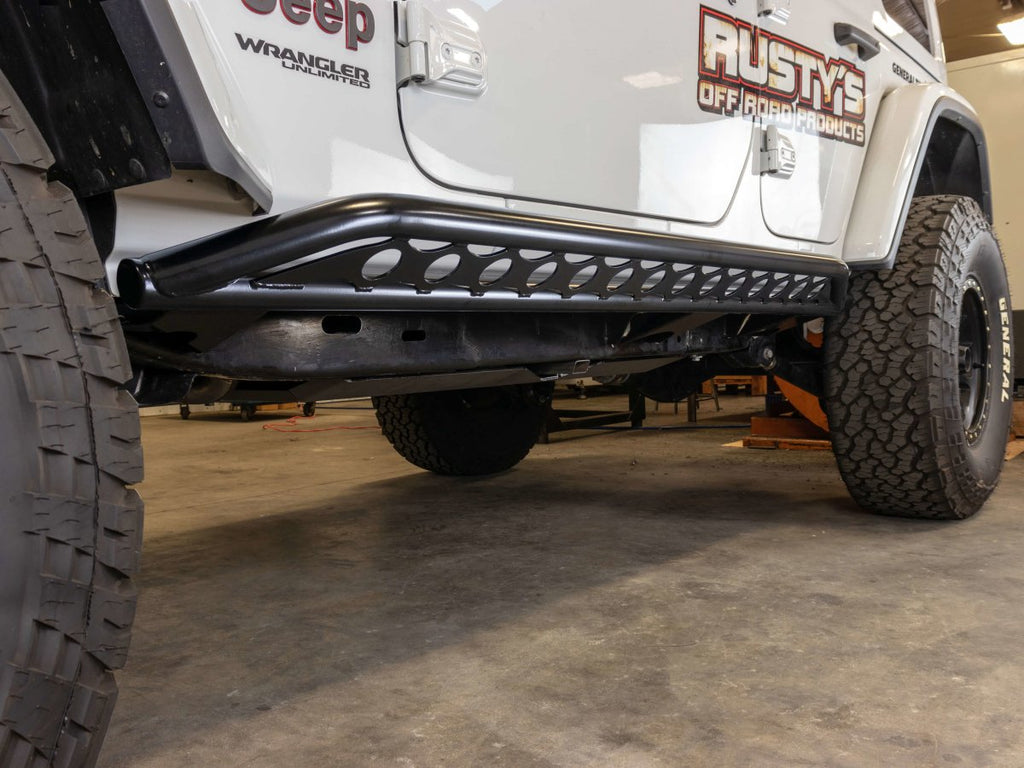 Rusty's Off Road Products Skid Plates Rusty's Rocker Armor with Kicker Tube - 2018-2023 JL Wrangler 4-Door