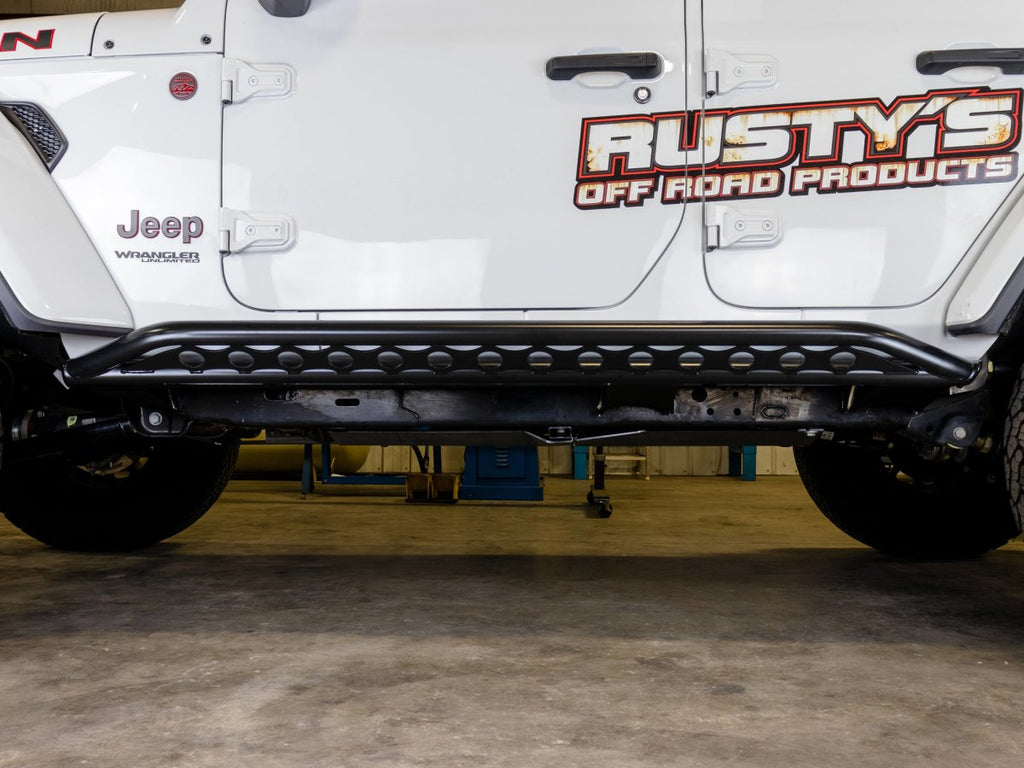Rusty's Off Road Products Skid Plates Rusty's Rocker Armor with Kicker Tube - 2018-2023 JL Wrangler 4-Door