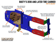 Load image into Gallery viewer, Rusty's Off Road Products Rusty's Tire Carrier - 2018 and Later JL Wrangler