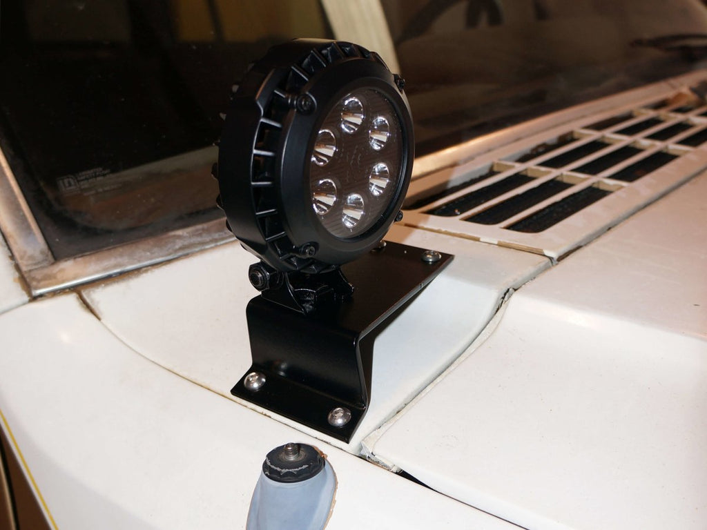 Rusty's Off Road Products Rusty's Windshield Cowl Light Mounts - XJ Cherokee
