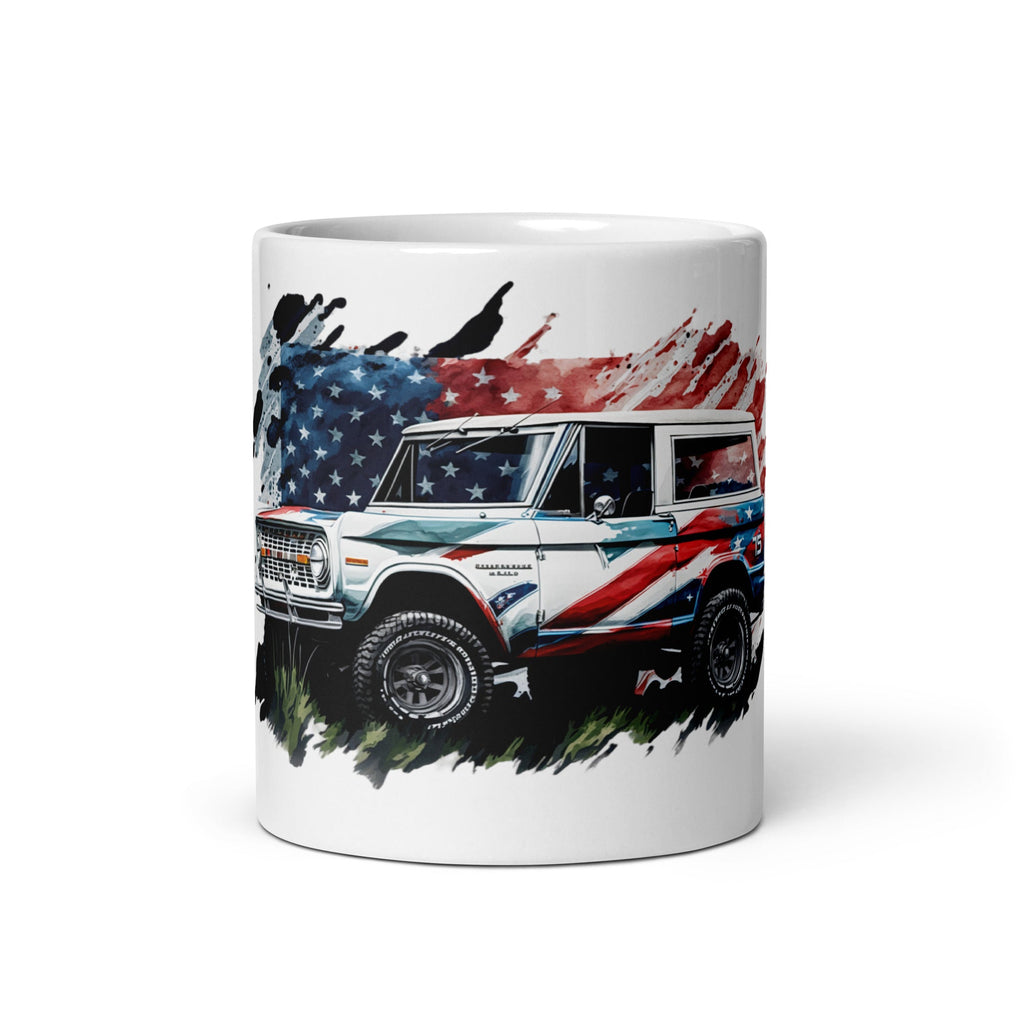 Offroad Trading Company White Glossy Patriotic Ford Bronco Mug