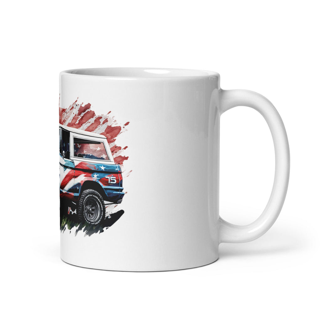 Offroad Trading Company 11oz White Glossy Patriotic Ford Bronco Mug