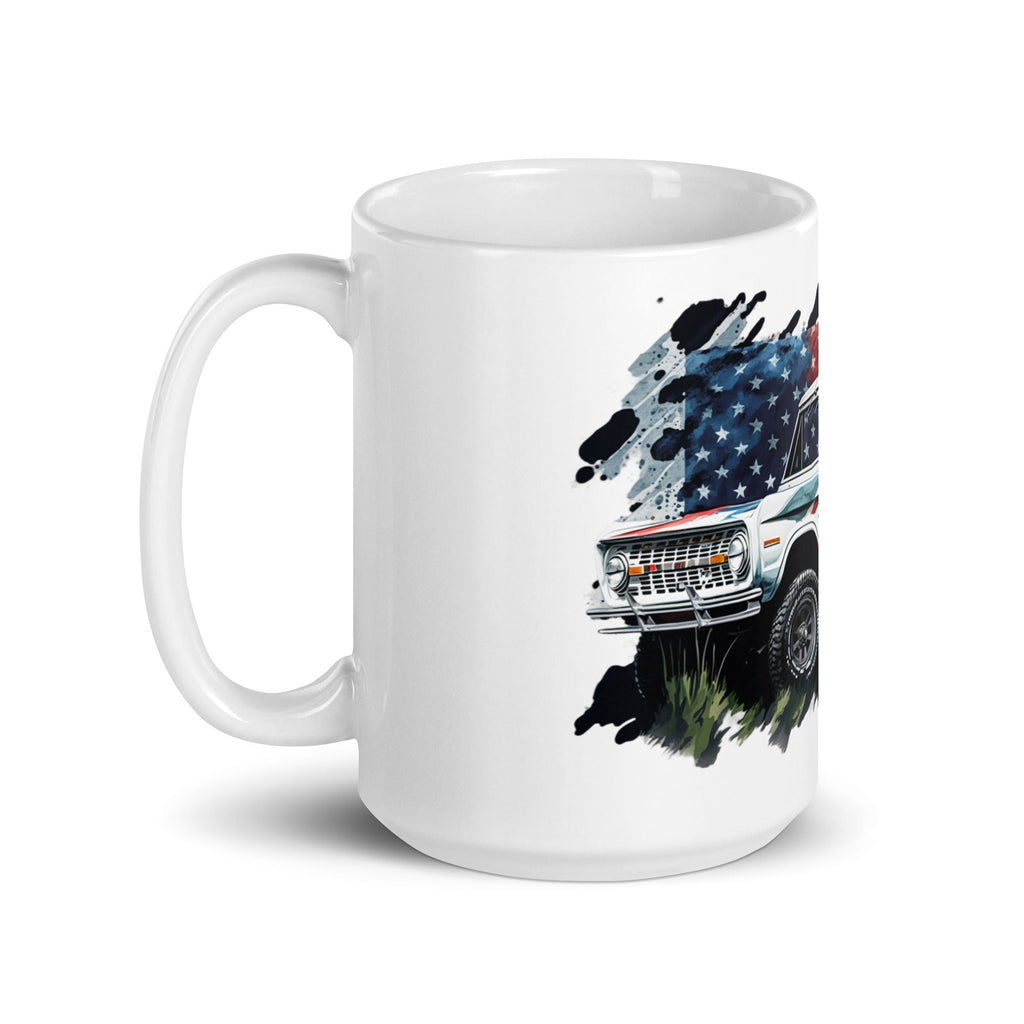 Offroad Trading Company White Glossy Patriotic Ford Bronco Mug