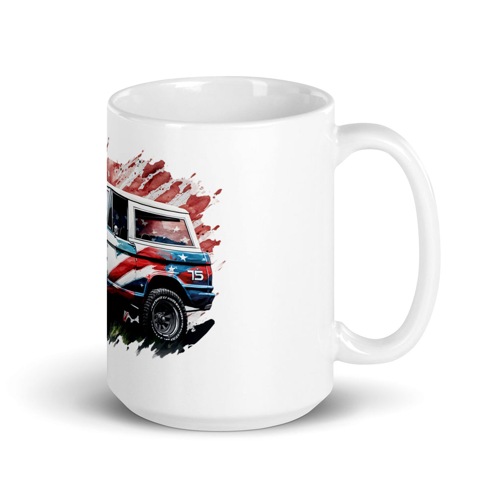 Offroad Trading Company 15oz White Glossy Patriotic Ford Bronco Mug