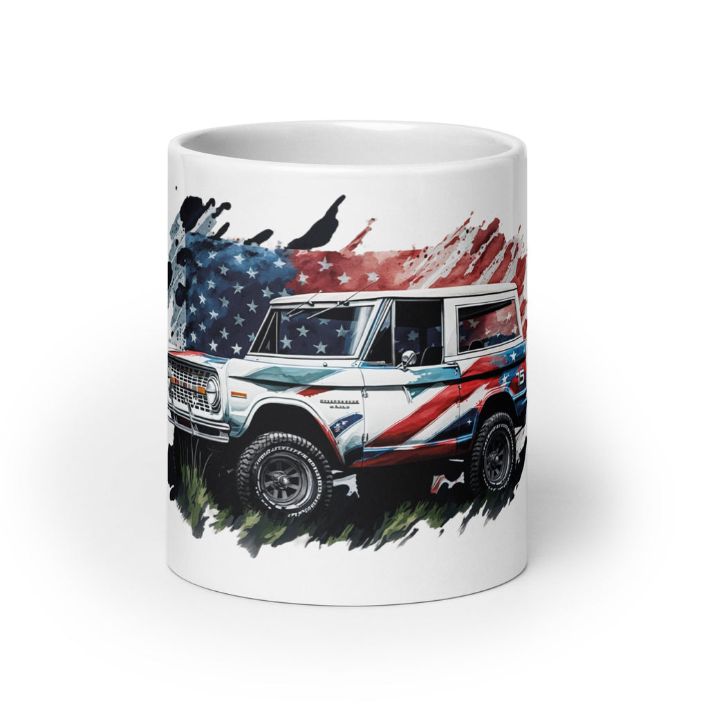 Offroad Trading Company White Glossy Patriotic Ford Bronco Mug