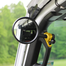 Load image into Gallery viewer, CMM Offroad Mirrors 1" Ball Mount / yellow / 6" + 1" Ball Mount on the end JL/JLU A-Pillar Side Jeep Mirrors with Base Mount Driver AND Passenger