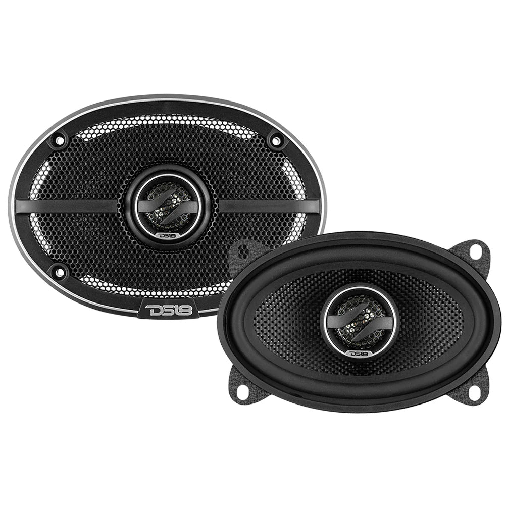 DS18 ZXI 4x6" 2-Way Coaxial Speakers with Kevlar Cone 60 Watts Rms 4-Ohm-Clearance