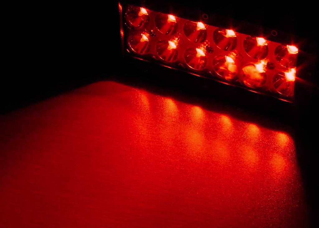 Quake LED Light Bar 8 Inch LED Light Bar Dual Row 36 Watt Combo White/Red Magma Series - QUDR007