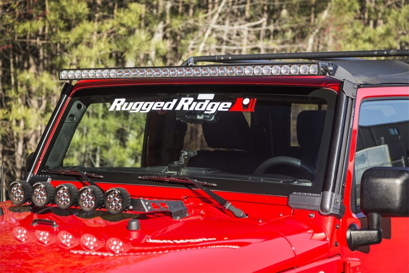 Rugged Ridge Light Mounts Rugged Ridge 07-18 Jeep Wrangler JK Elite Fast Track Windshield Light Bar Mount w/o Crossbar