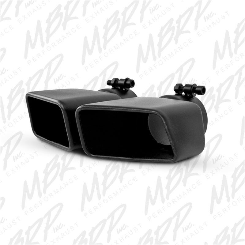MBRP Tips MBRP Universal Tip 4.75inx 3in Rectangle Angled Cut 3in O.D. inlet Pass. Side 7.375in length Black